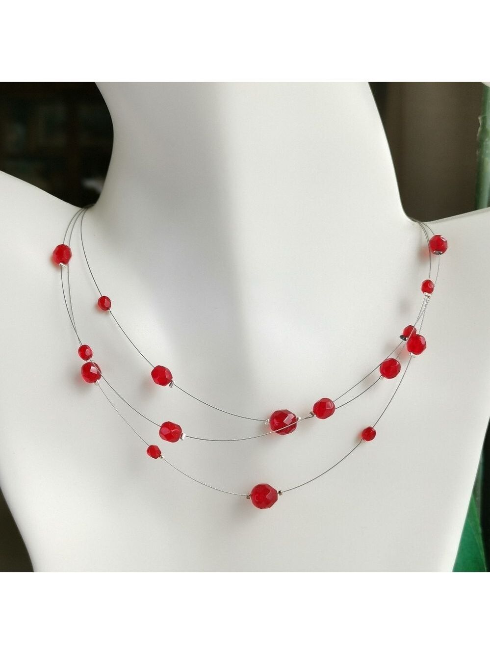 Red Crystal Illusion Necklace 🆕